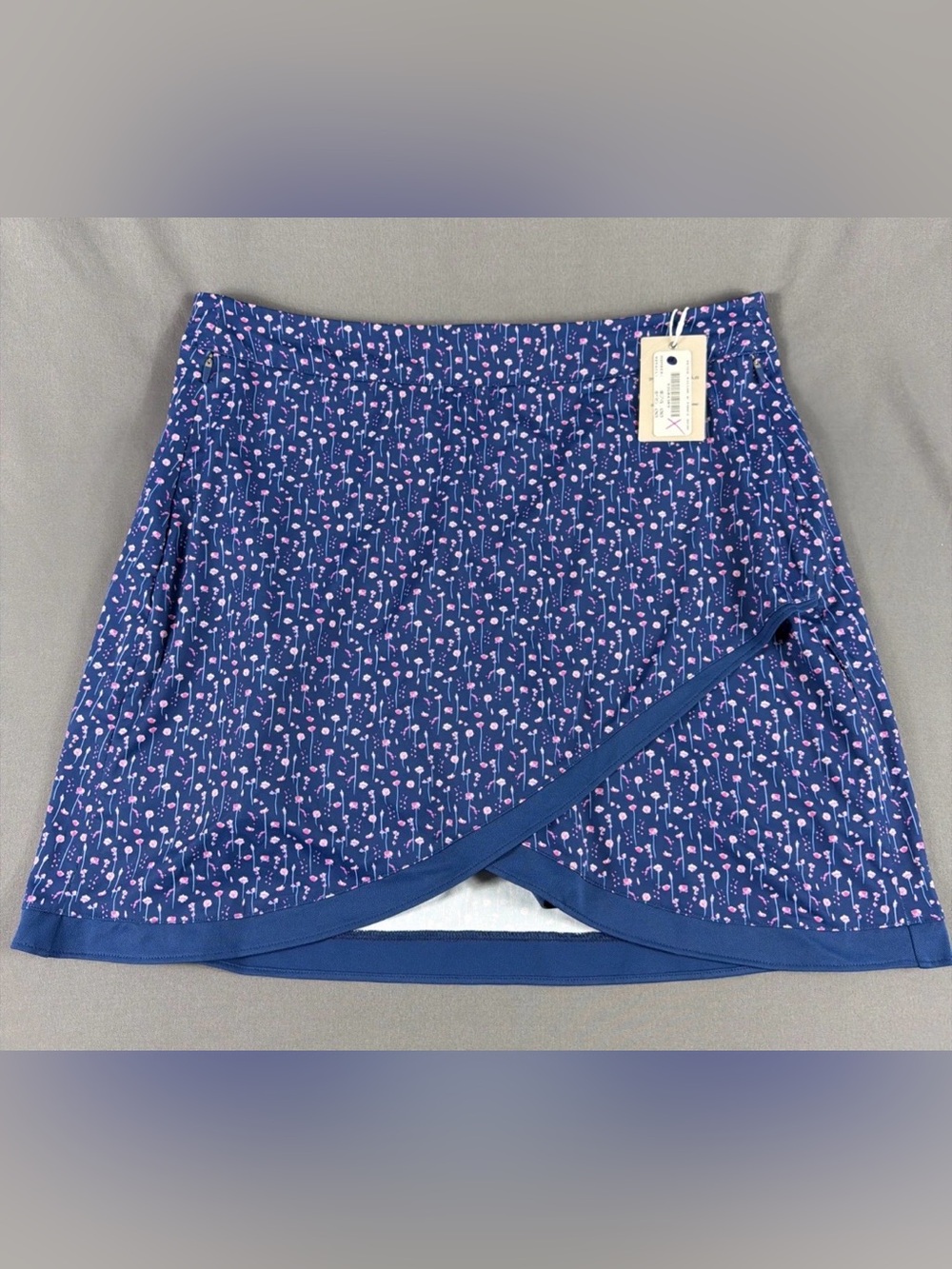 Peter Millar Womens Golf Skort Floral Print Large Blue Pink Polyester MSRP $110